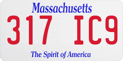 MA license plate 317IC9