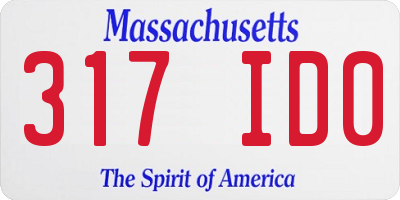 MA license plate 317ID0