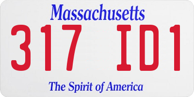 MA license plate 317ID1