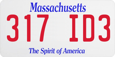 MA license plate 317ID3