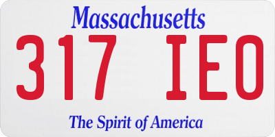 MA license plate 317IE0
