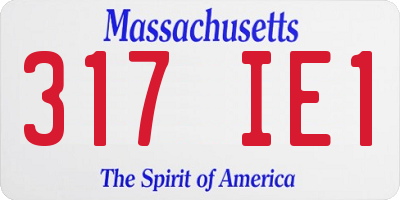 MA license plate 317IE1