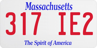 MA license plate 317IE2