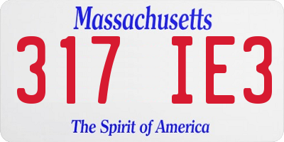 MA license plate 317IE3