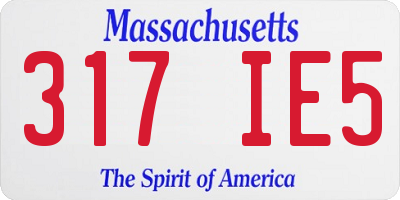MA license plate 317IE5