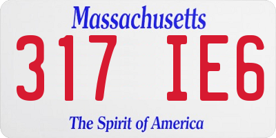 MA license plate 317IE6
