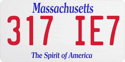 MA license plate 317IE7