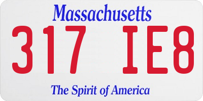 MA license plate 317IE8