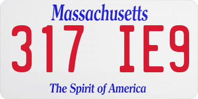 MA license plate 317IE9