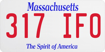 MA license plate 317IF0