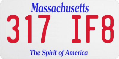 MA license plate 317IF8