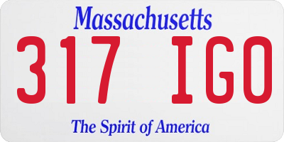 MA license plate 317IG0