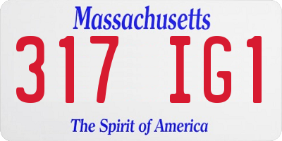 MA license plate 317IG1