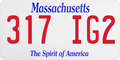 MA license plate 317IG2