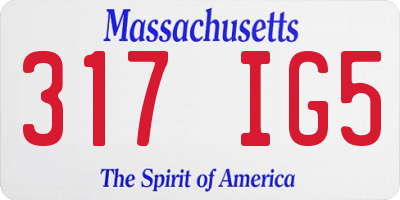 MA license plate 317IG5