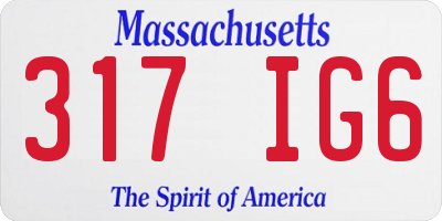 MA license plate 317IG6