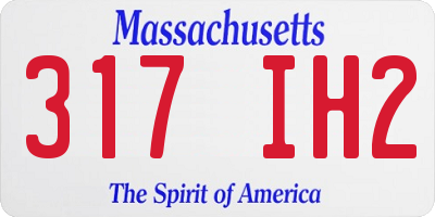 MA license plate 317IH2