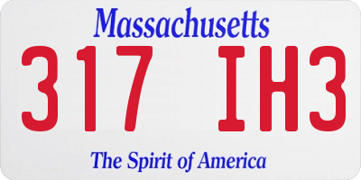 MA license plate 317IH3