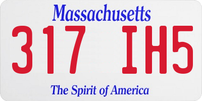 MA license plate 317IH5