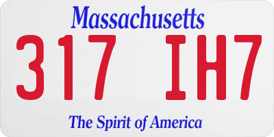 MA license plate 317IH7
