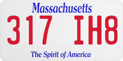 MA license plate 317IH8