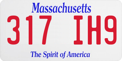 MA license plate 317IH9