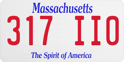 MA license plate 317II0