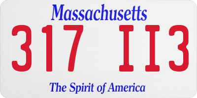 MA license plate 317II3