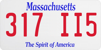 MA license plate 317II5