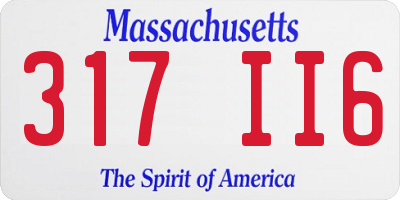 MA license plate 317II6