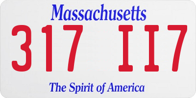 MA license plate 317II7