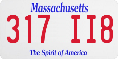 MA license plate 317II8