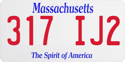 MA license plate 317IJ2