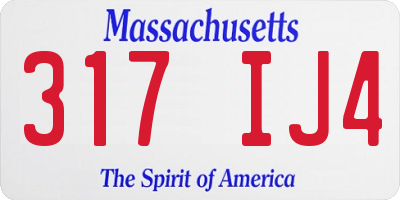 MA license plate 317IJ4