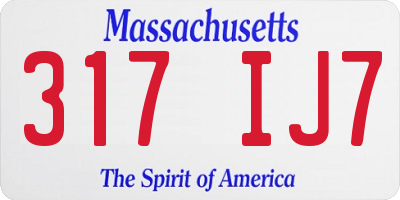 MA license plate 317IJ7