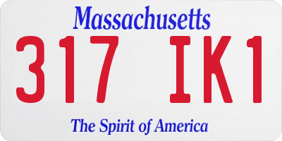 MA license plate 317IK1