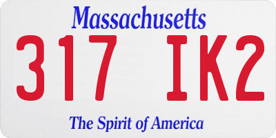 MA license plate 317IK2