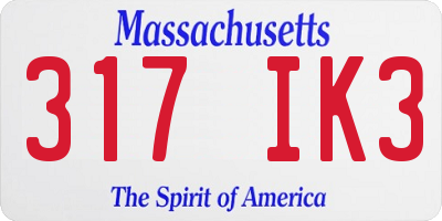 MA license plate 317IK3