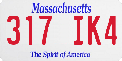 MA license plate 317IK4