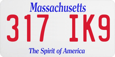 MA license plate 317IK9
