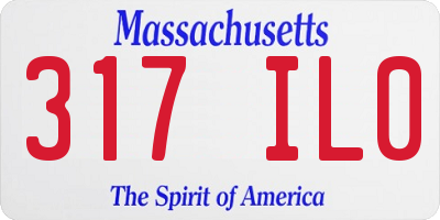 MA license plate 317IL0