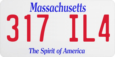 MA license plate 317IL4