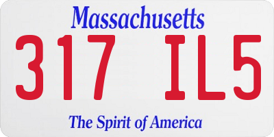 MA license plate 317IL5