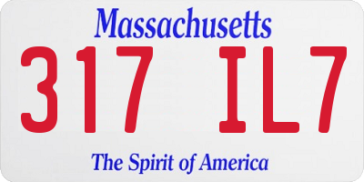 MA license plate 317IL7