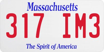 MA license plate 317IM3