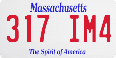 MA license plate 317IM4