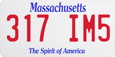 MA license plate 317IM5
