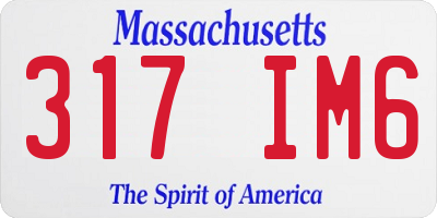 MA license plate 317IM6