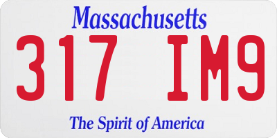 MA license plate 317IM9