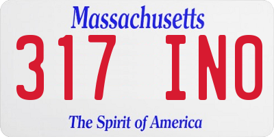 MA license plate 317IN0